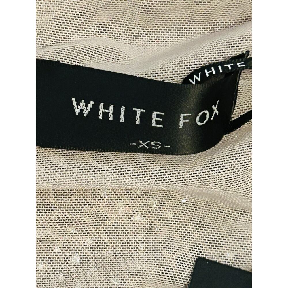 NWT White Fox Back Track Embellished Mini Dress in Taupe size XS - Picture 4 of 6